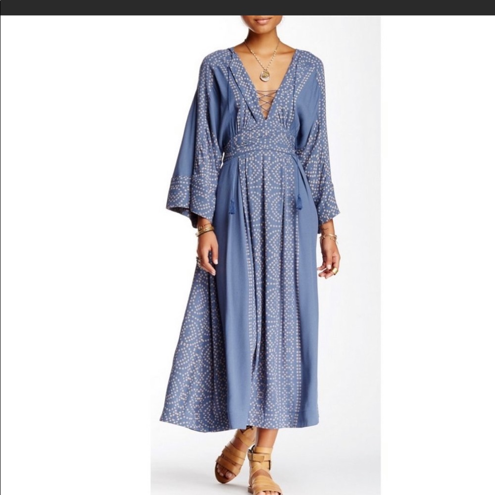 Free People Modern Kimono Maxi Dress sz 2